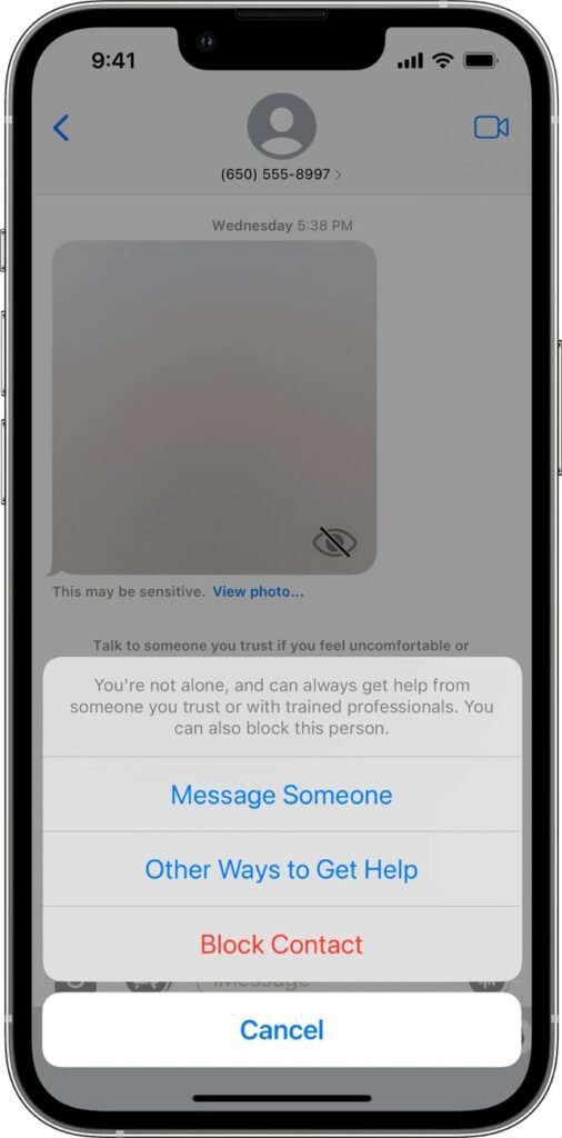 communication safety apple messages warning